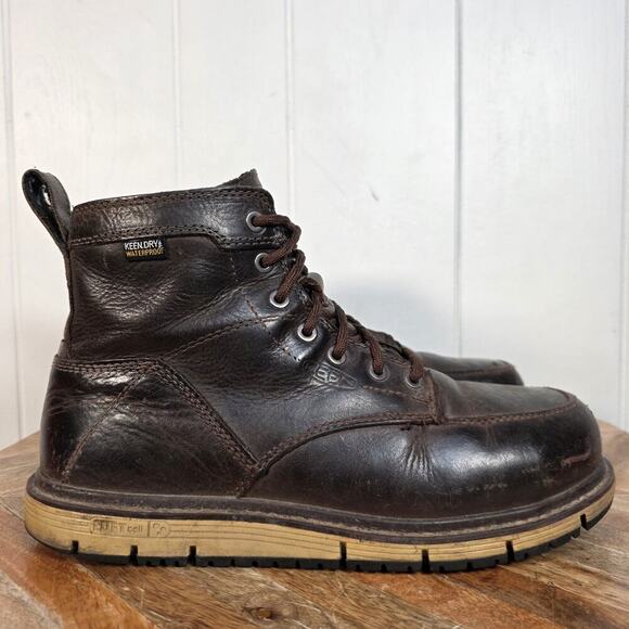 Keen Men's Dark Brown Leather Boots - Picture 1 of 10